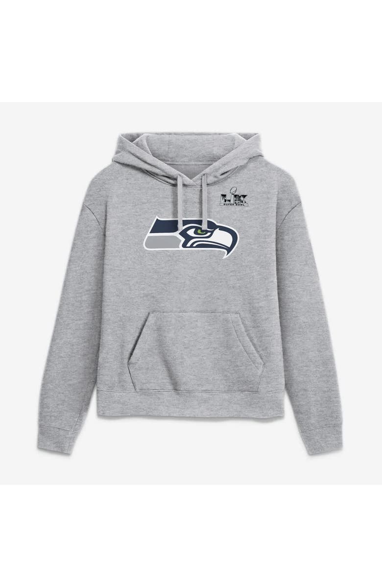 Nike Women's Nike Jaxon Smith-Njigba Heather Gray Seattle Seahawks Super Bowl LX Champions Patch Name & Number Hoodie, Main, color, Heather Gray