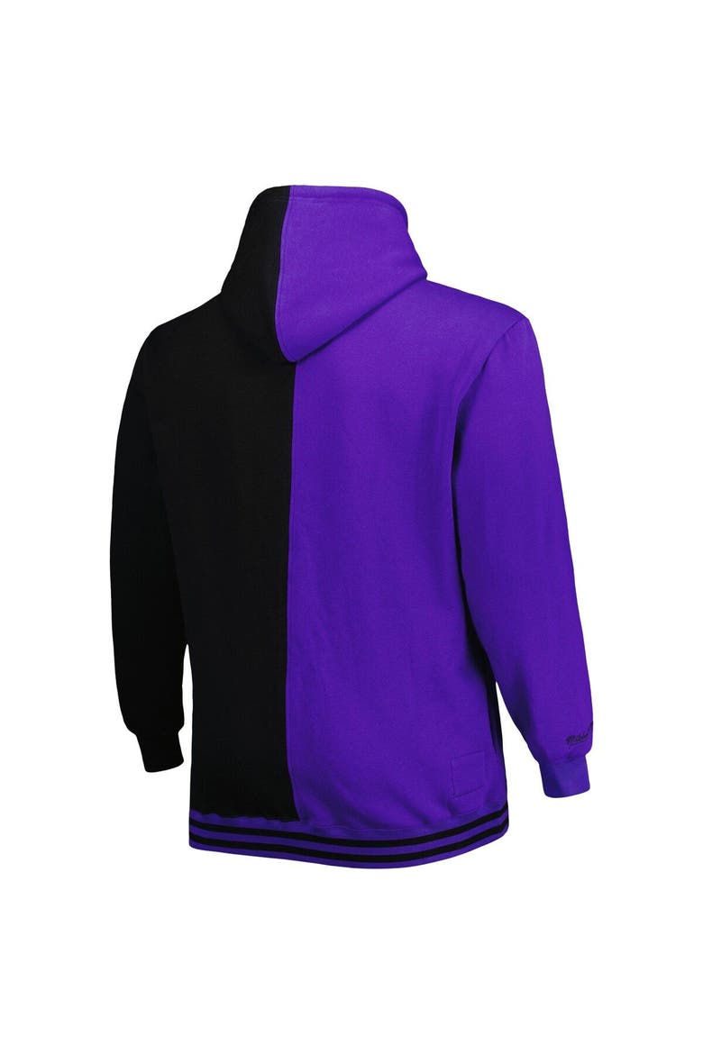 Men's Mitchell & Ness Purple/Black Phoenix Suns Big & Tall Hardwood Classics Split Pullover Hoodie, Alternate, color, Purple