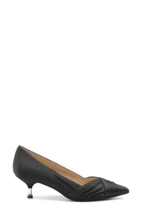 Adrienne Vittadini Sapient Pleated Kitten Heel Pump In Black Satin