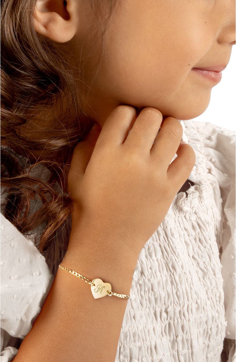 Tiny Blessings 14K Gold Heart of Gold ID & Engraved Initial 6" Bracelet, Alternate, color, 14K Gold - A