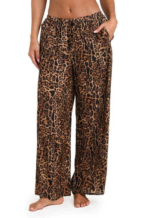 Geraldine Leopard Cover-Up Pants