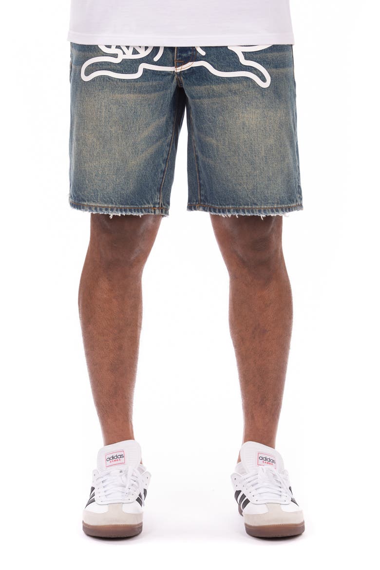 Blueberry Yogurt Denim Shorts, Main, color, BLUE SHADE