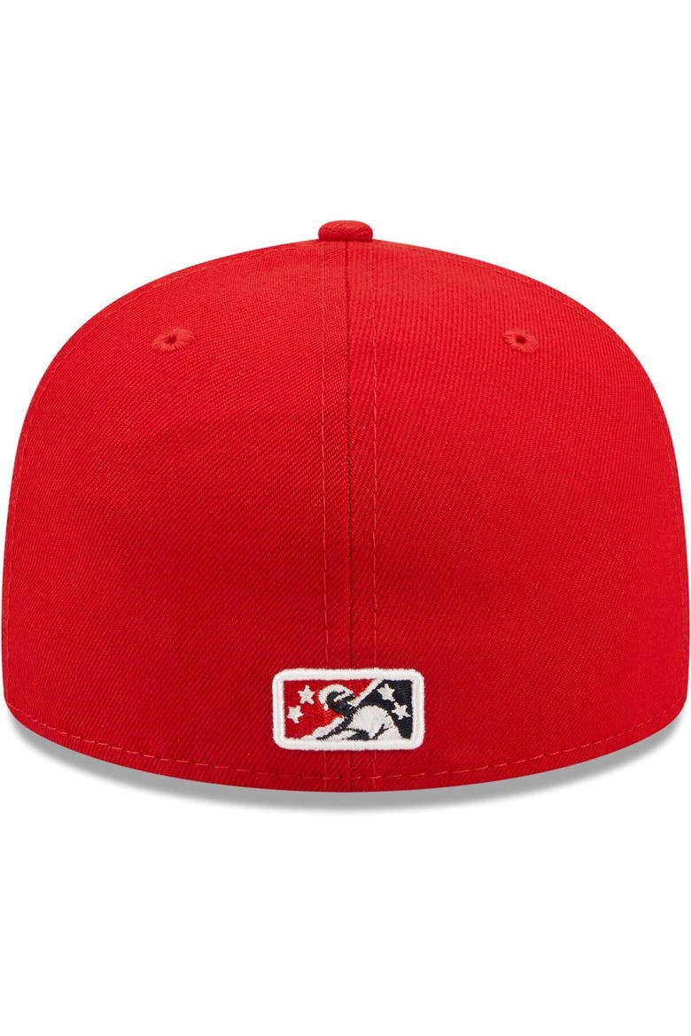 Men's New Era Red New Hampshire Fisher Cats Authentic Collection Team Alternate 59FIFTY Fitted Hat, Alternate, color, Red