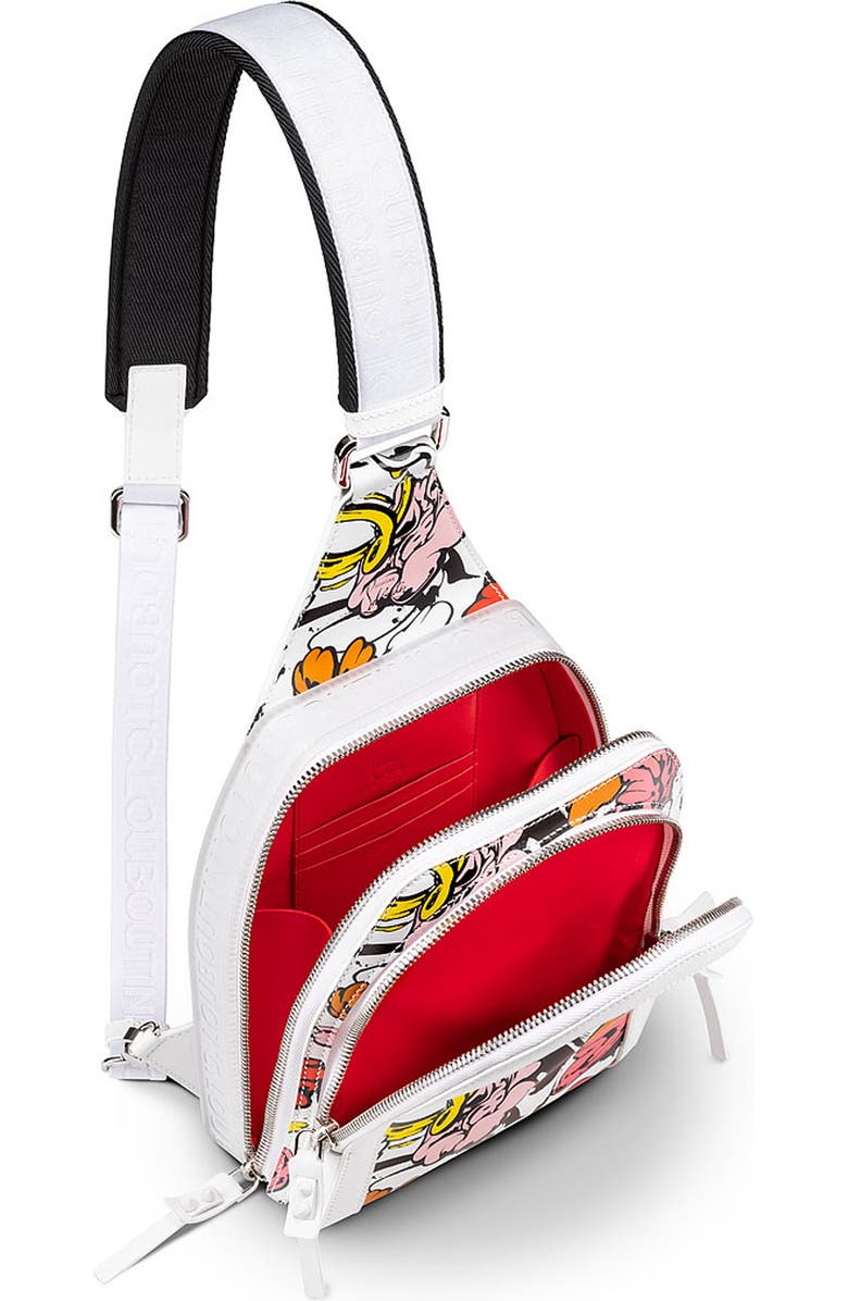 Christian Louboutin Loubifunk Leather & Jacquard Backpack, Alternate, color,