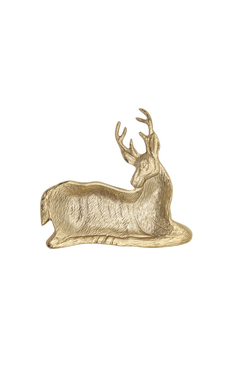 Storied Home Cast Aluminum Deer Shaped Dish, Gold Finish, Main, color, Gold