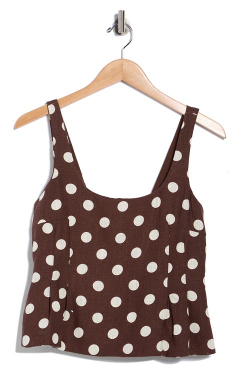 Polka Dot Print Peplum Top