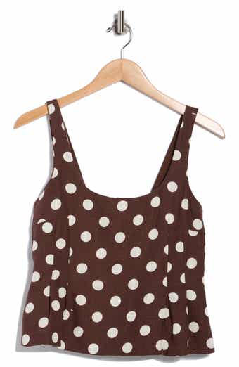 CeCe Polka Dot Print Peplum Top