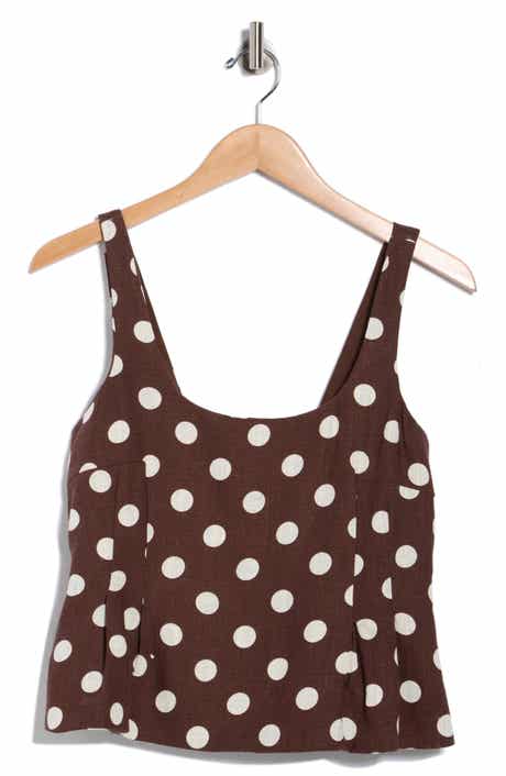 CeCe Polka Dot Print Peplum Top