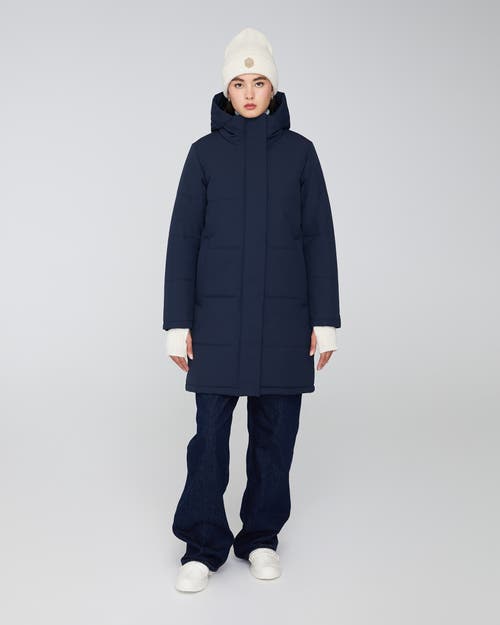 Quartz Co. Madeline | Hooded Insulated Winter Jacket In True Navy