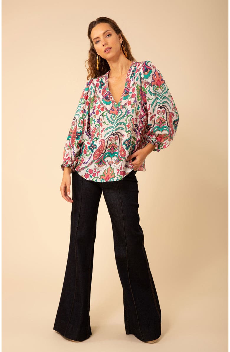 Hale Bob Leila Silk Top, Alternate, color,