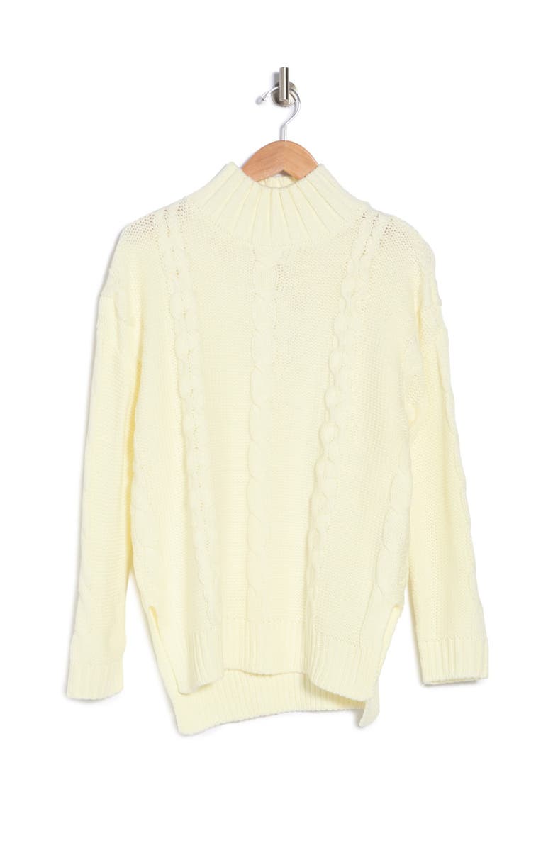 BB Dakota by Steve Madden Turtleneck Cable Knit Sweater, Alternate, color, 