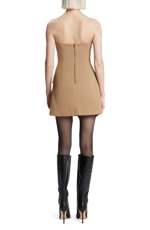 Bardot Lilith Button Front Mini Dress In Camel