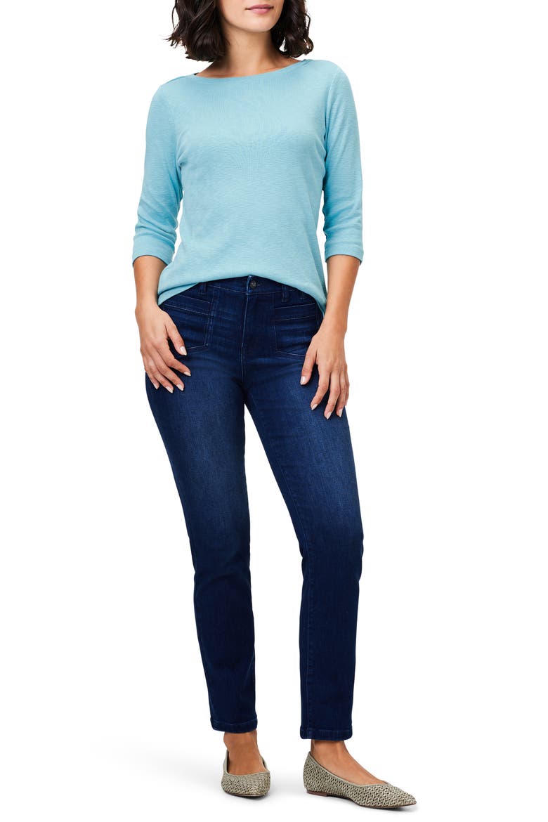 Boat Neck Cotton T-Shirt, Alternate, color, RIVER