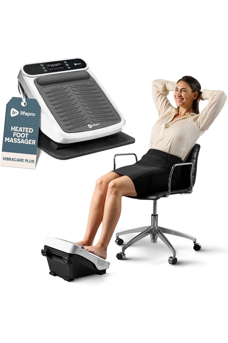 VibraCare Foot Massager for Neuropathy Relaxing Calf and Foot with Heat Option, Main, color, White