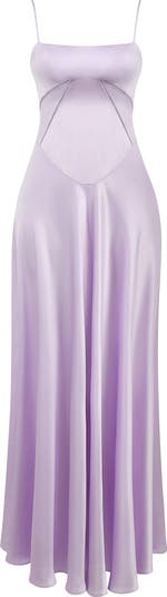 Anabella Lace-Up Satin Gown