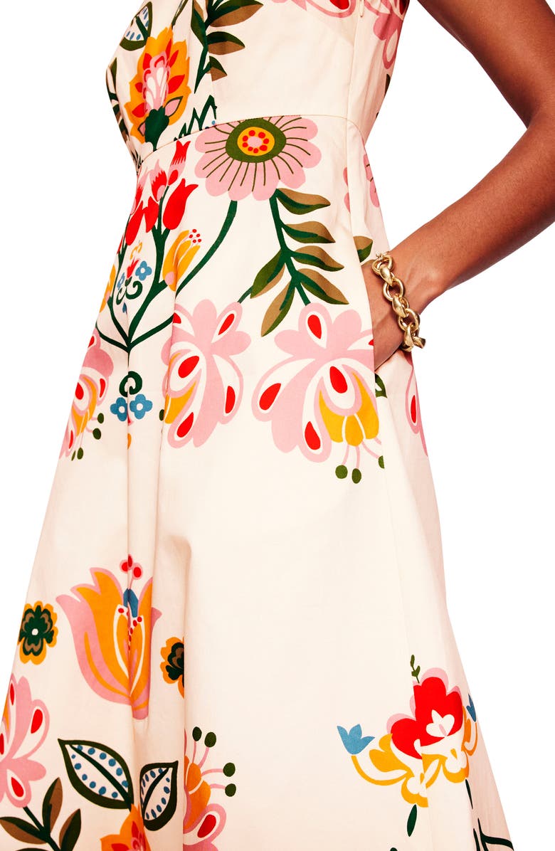 Boden Floral Print Fit & Flare Dress, Alternate, color, 