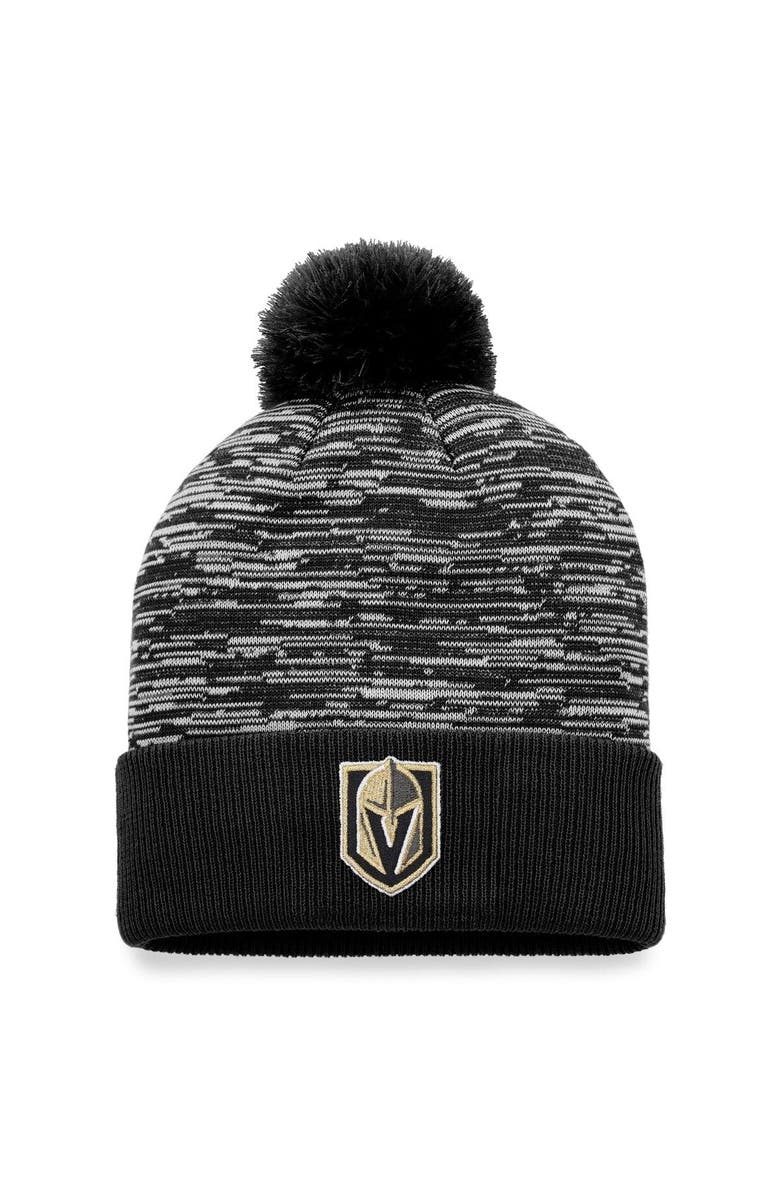 FANATICS Men's Fanatics Branded Black Vegas Golden Knights Defender Cuffed Knit Hat with Pom, Main, color, Black