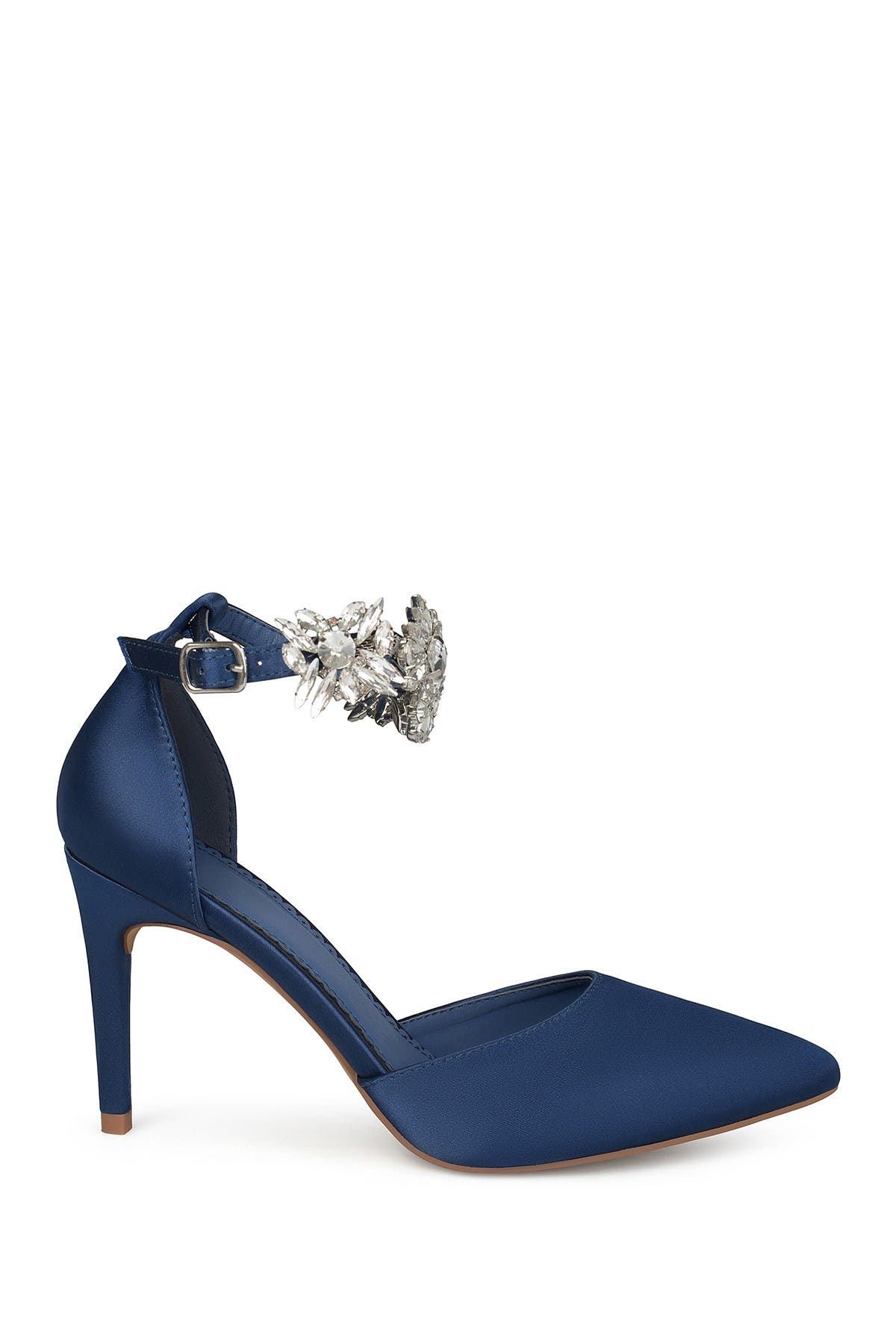 Loxley Embellished Ankle Strap D'Orsay Pump, Alternate, color, NAVY