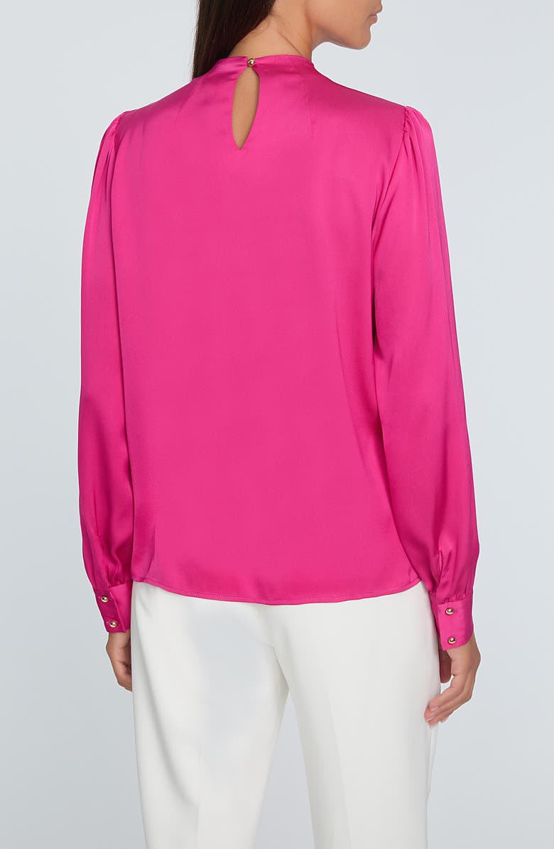 Elie Tahari The Tien Mock Neck Top, Alternate, color, Haute Pink