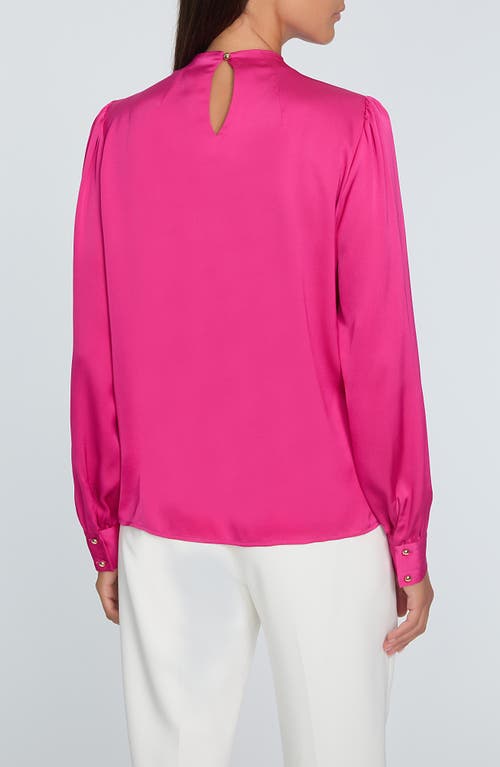Elie Tahari The Valentine Silk Blend Blouse In Haute Pink