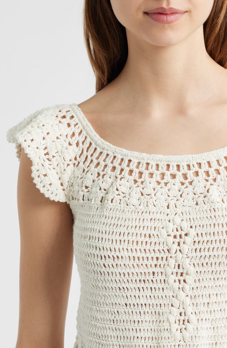 Cleobella Sia Crochet Top, Alternate, color, Ivory
