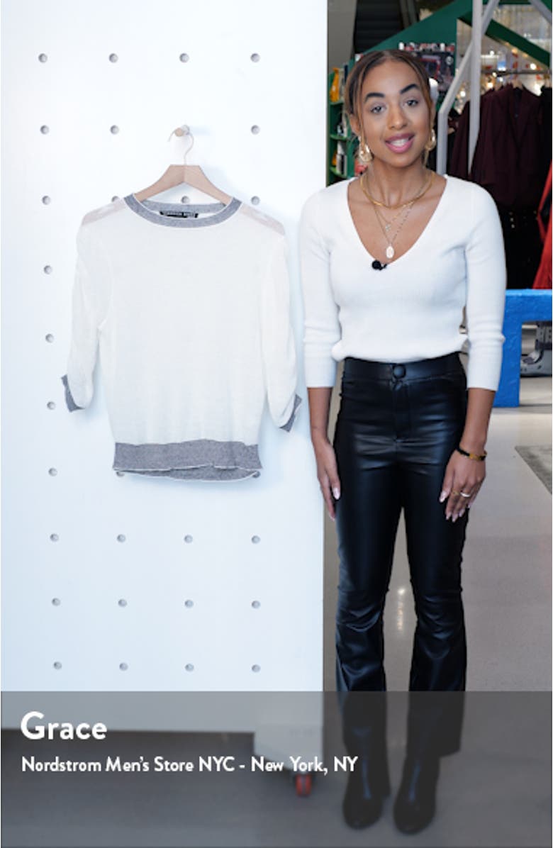 Celia Ruched Sleeve Linen Blend Sweater, sales video thumbnail