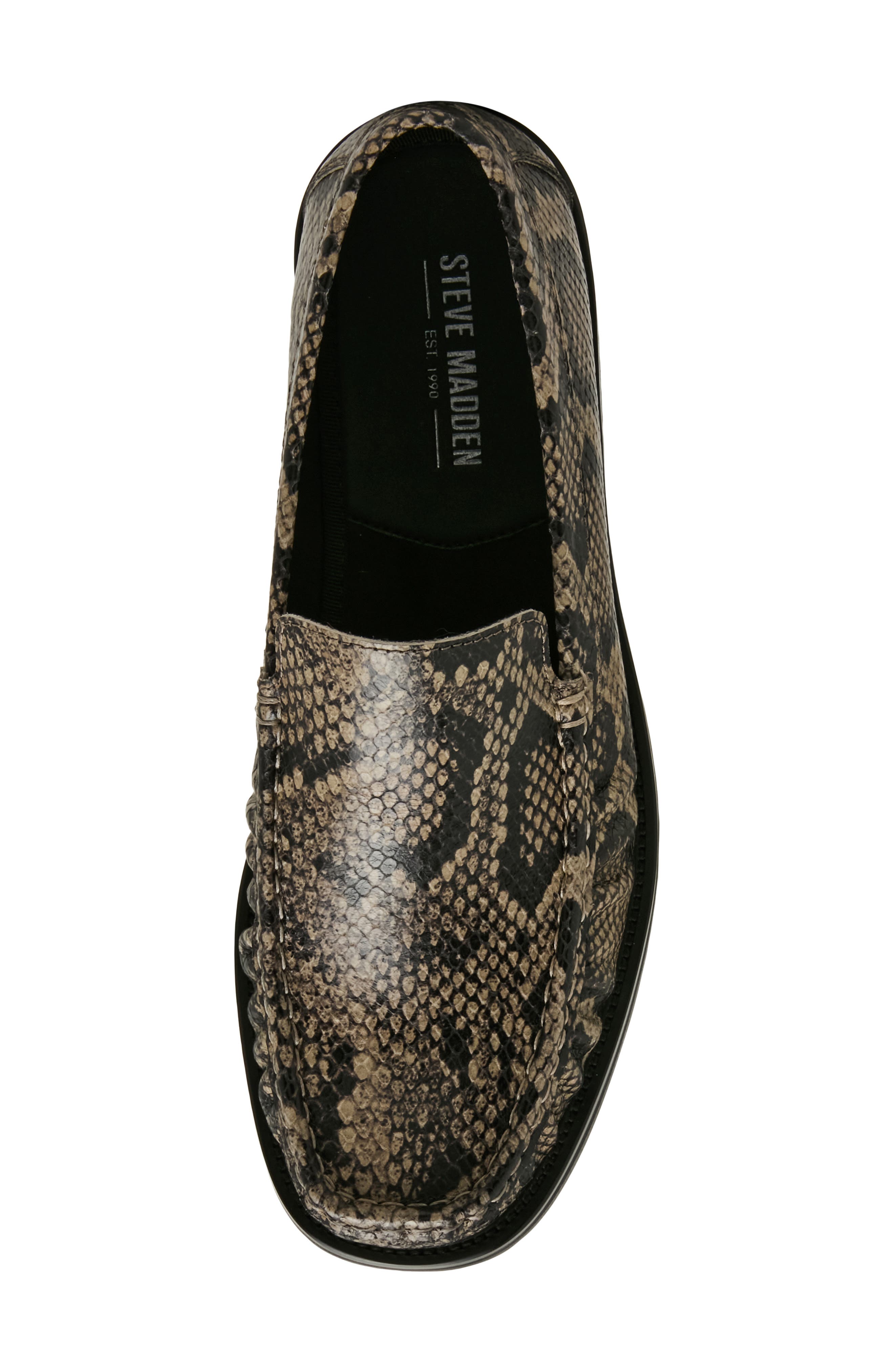 Chester Snake Embossed Leather Loafer, Alternate, color, GREY SNAKE
