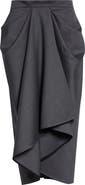 Givenchy Draped Wool & Mohair Blend Midi Skirt