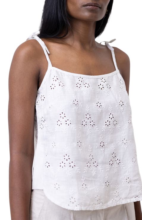 Tie-up Embroidered Camisole Top