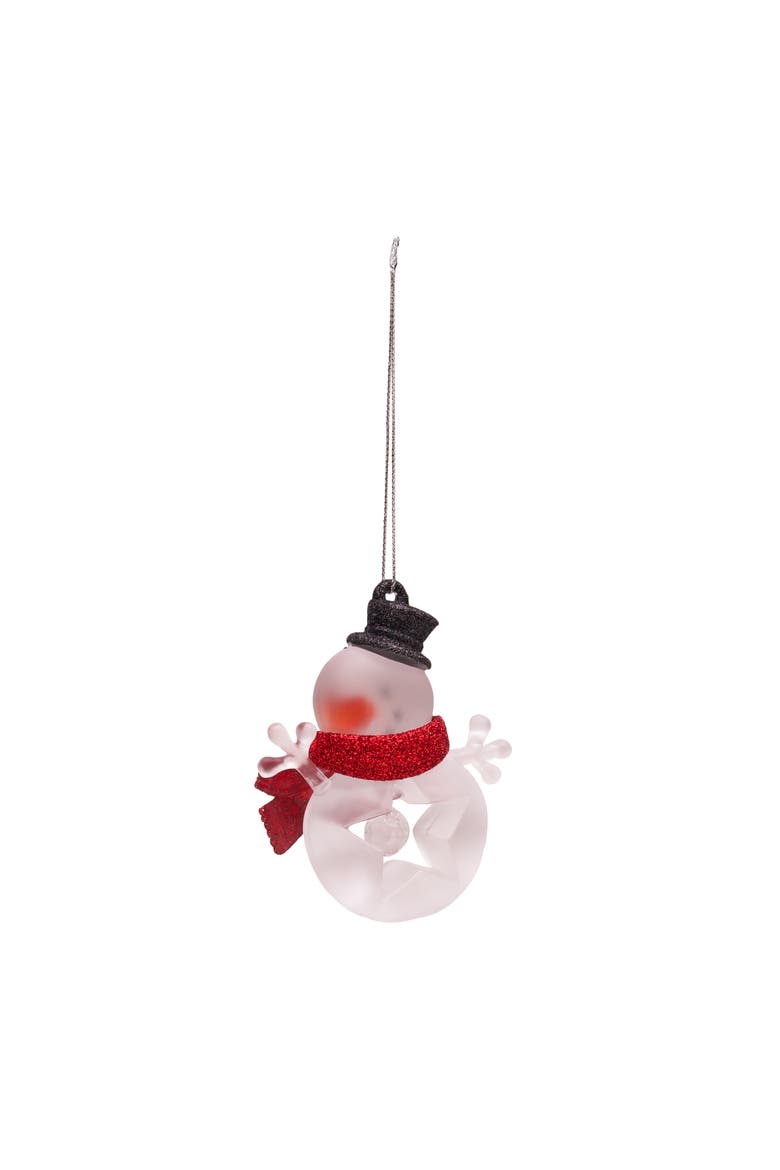 Acrylic Snowman Christmas Tree Ornament, Alternate, color, White
