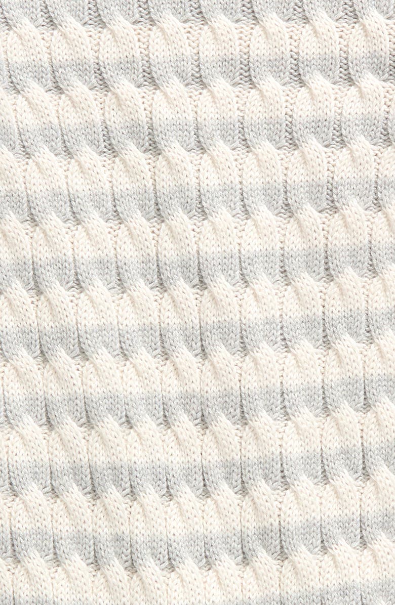 Nordstrom Cable Sweater Romper, Alternate, color, Grey Ivory Bold Stripe