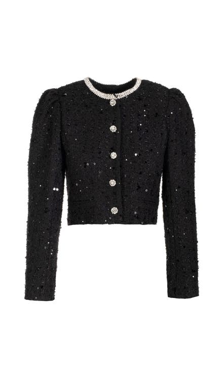 Chiara Crystal Embellished Tweed Jacket
