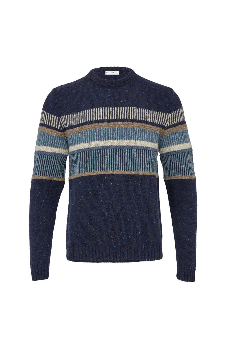 Celtic & Co. Statement Donegal Wool Sweater, Alternate, color, Dark Navy