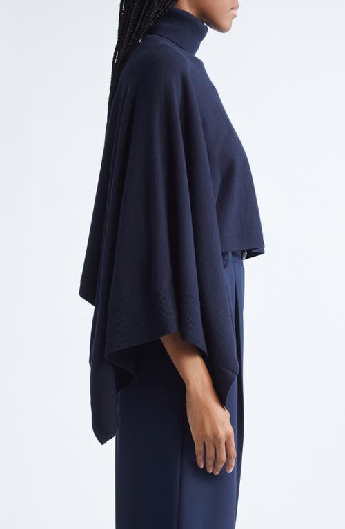 Michael Kors Collection Cashmere Turtleneck Poncho In Blue