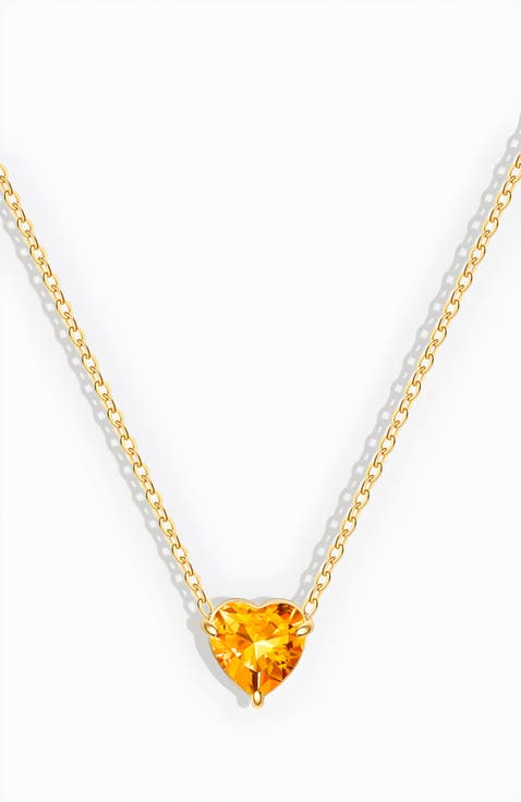 Dainty Birthstone Heart Necklace