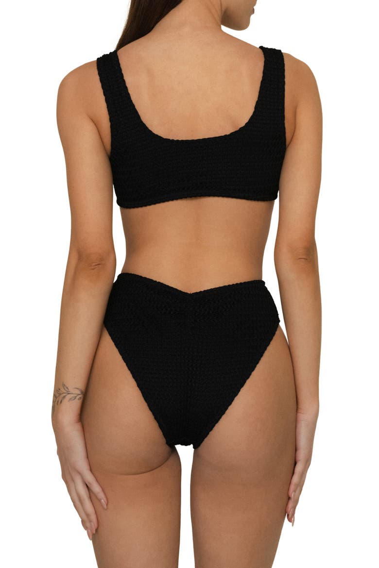 Cutout One-Piece Swimsuit, Alternate, color, BLACK CROCHET