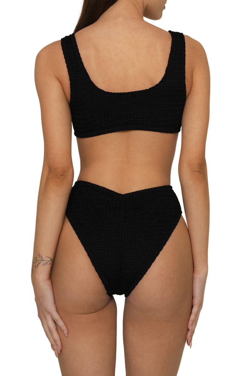 MONTCE Cutout One-Piece Swimsuit, Alternate, color, Black Crochet