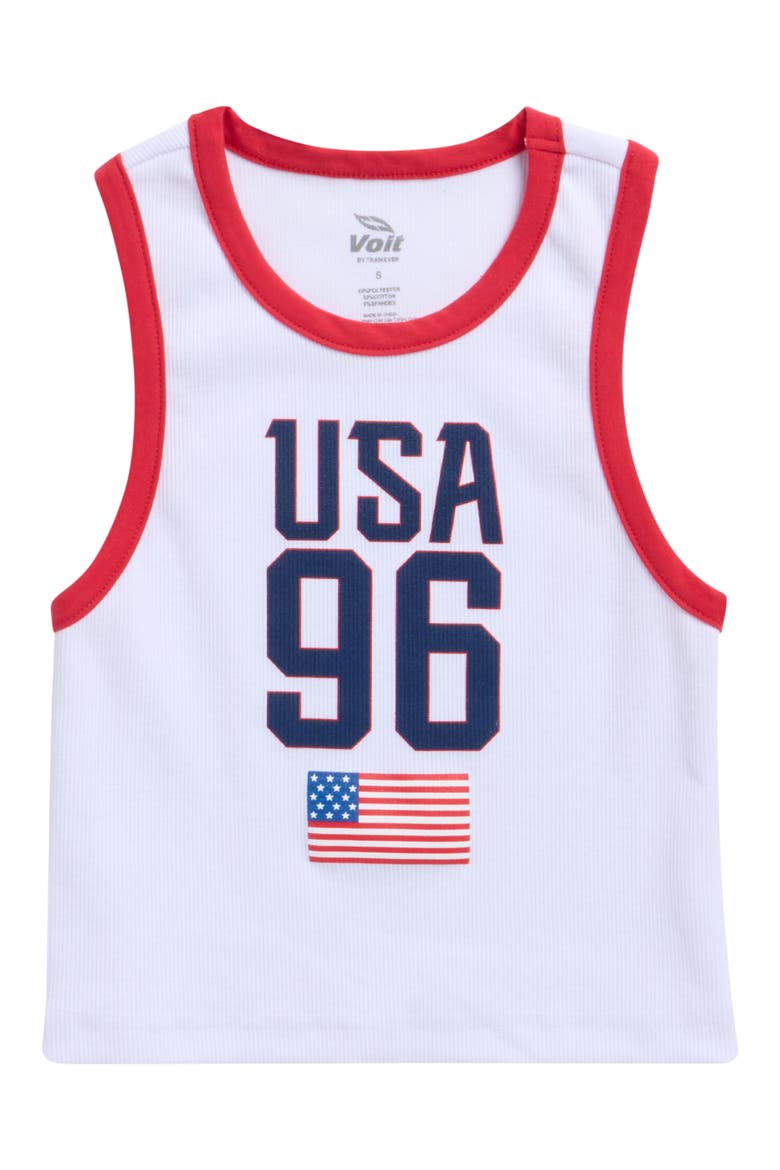 Kids' USA Tank, Main, color, WHITE