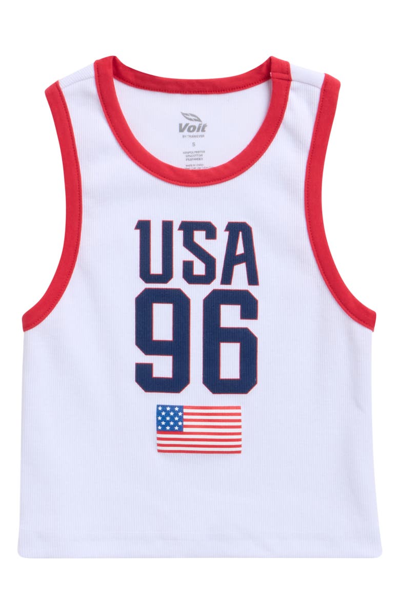 Voit Kids' USA Tank, Main, color, White