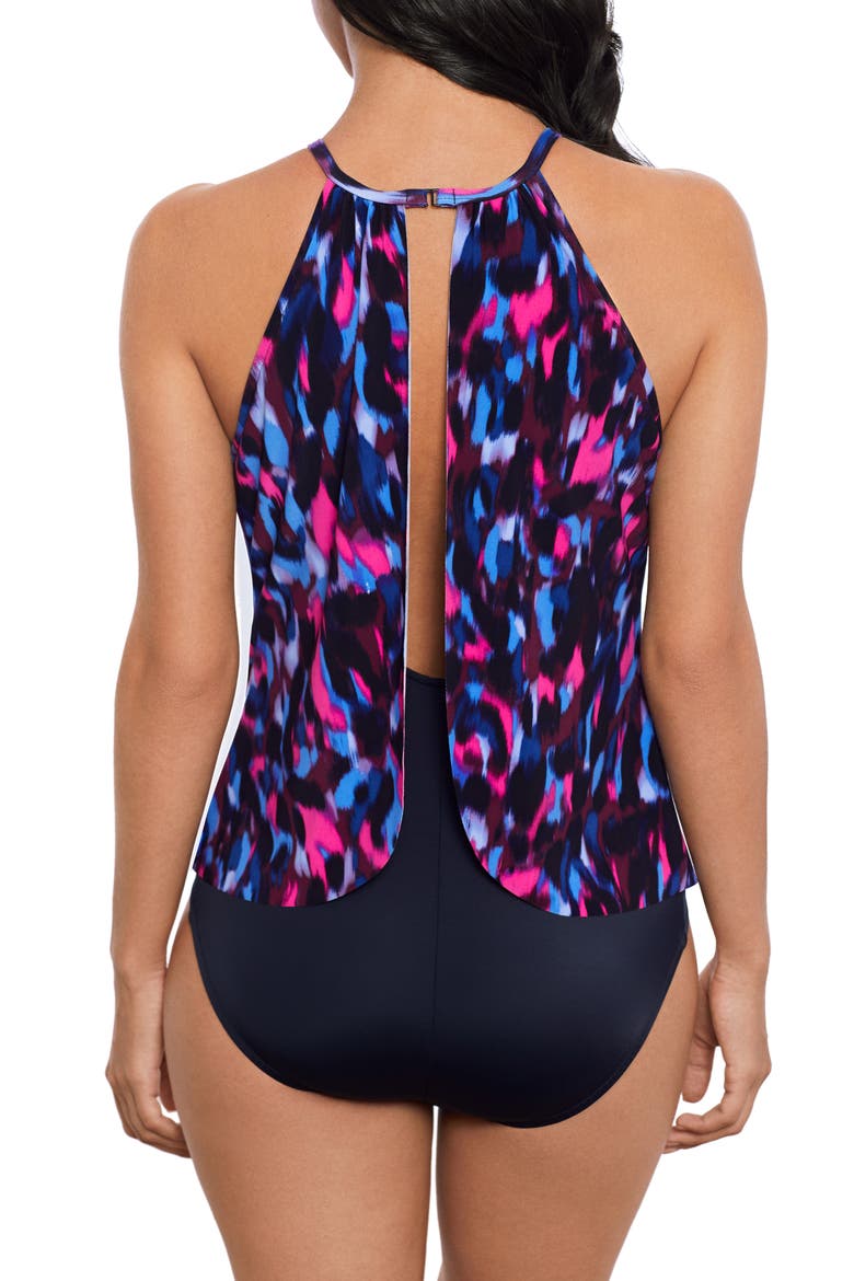 Cherry Bomb Aubrey One-Piece Swimsuit, Alternate, color, BLACK/ BLUE MULTI