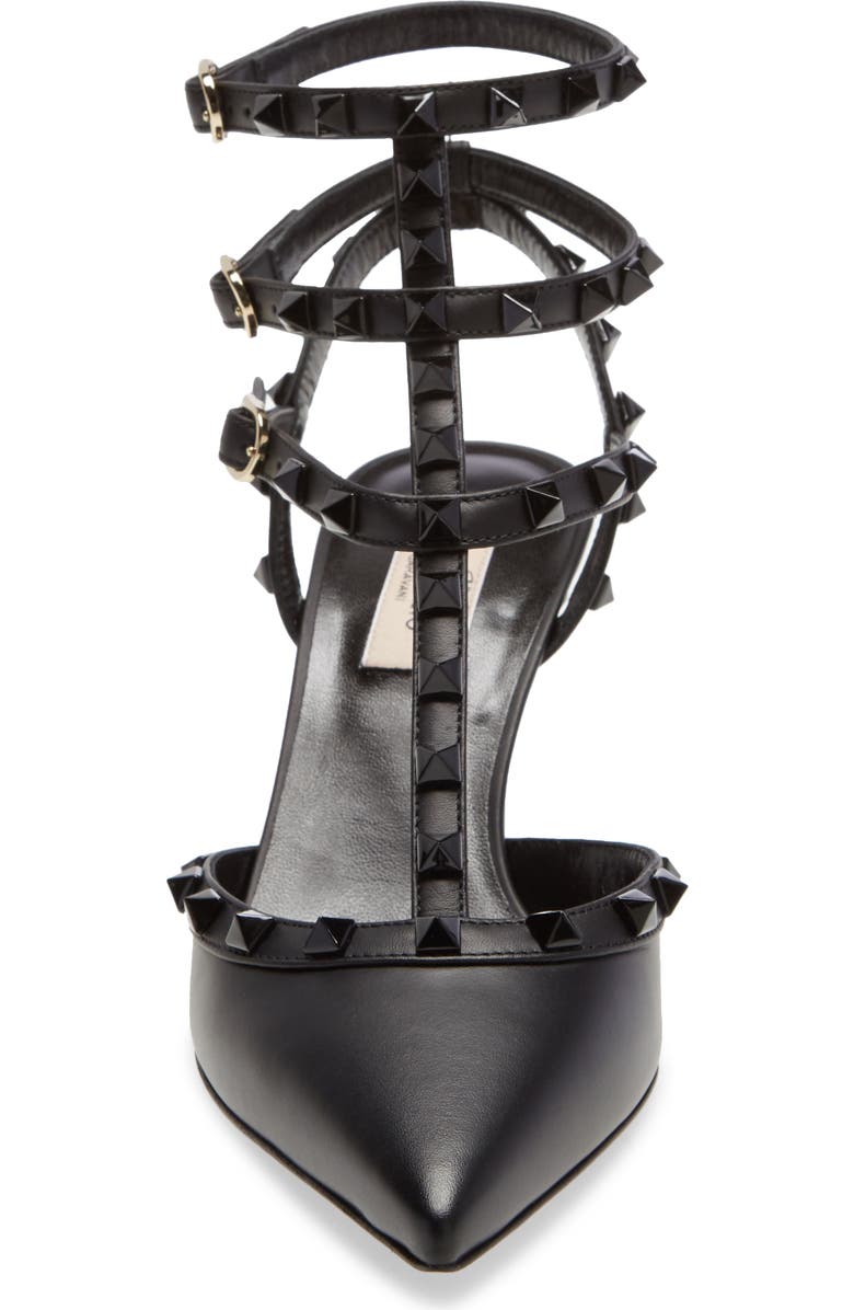 Valentino Garavani Rockstud T-Strap Pointed Toe Pump, Alternate, color,