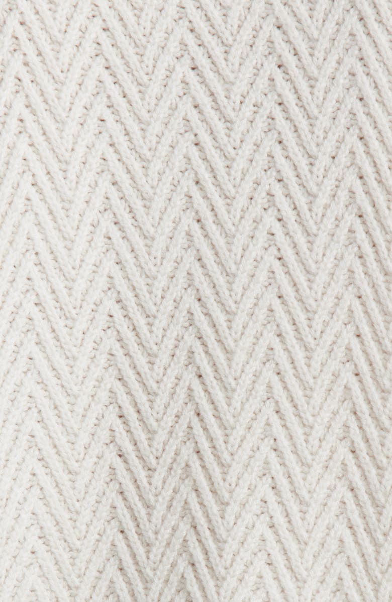 BOSS Hatilo Chevron Stitch Turtleneck Virgin Wool Sweater, Alternate, color, Open White