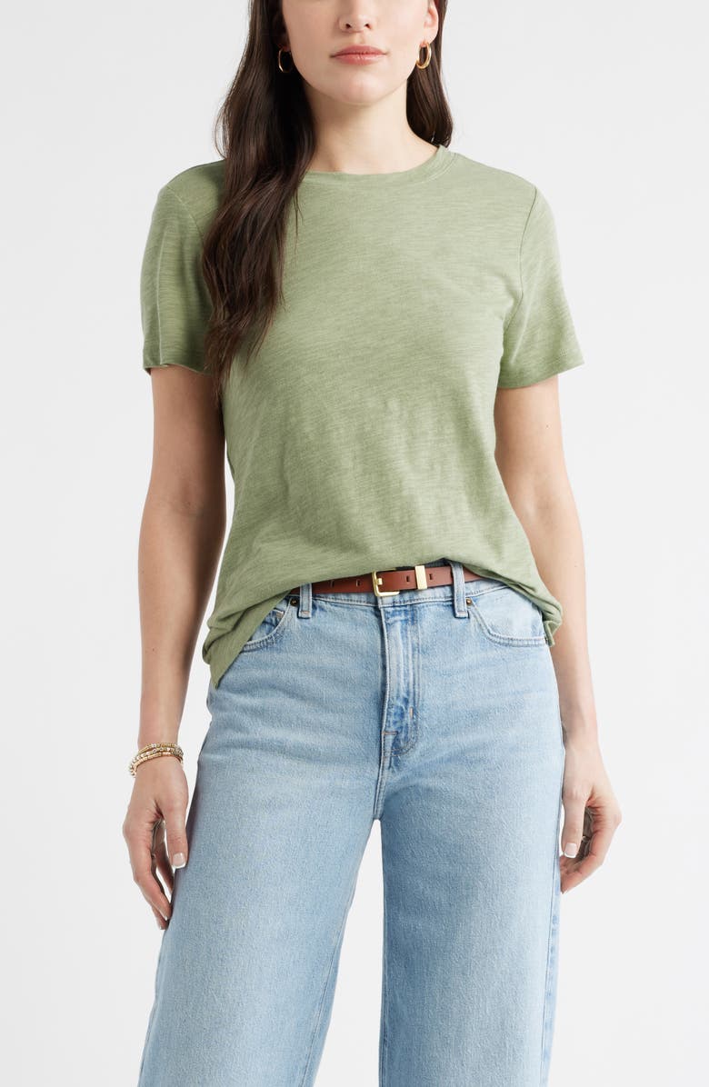 Caslon<sup>®</sup> Cotton Blend Crewneck T-Shirt, Main, color, Olive Acorn