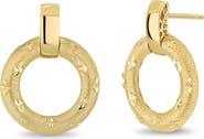 Bony Levy 14K Yellow Gold Textured Circle Drop Earrings