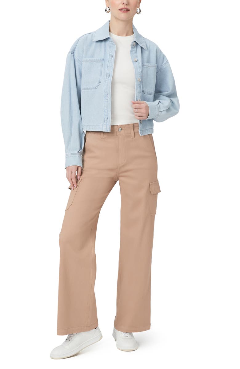 PAIGE Carly Coated High Waist Wide Leg Jeans, Alternate, color, French Latte Luxe Coating