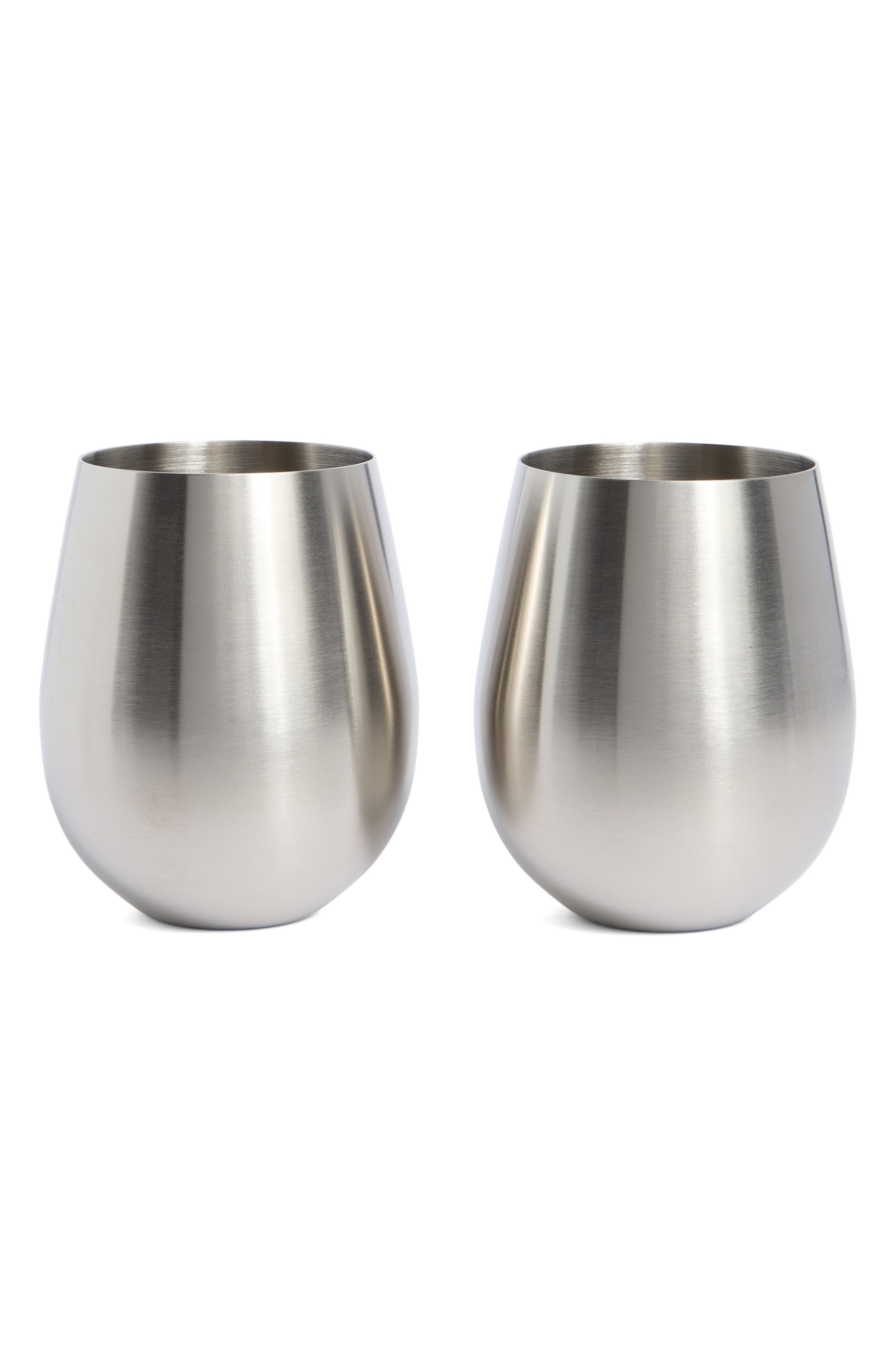 Viski Stainless Steel Set of 2 Wine Tumblers