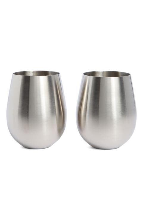 Stainless Steel Set of 2 Wine Tumblers