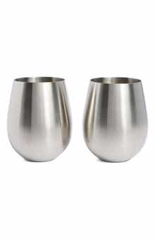 Viski Stainless Steel Set of 2 Wine Tumblers
