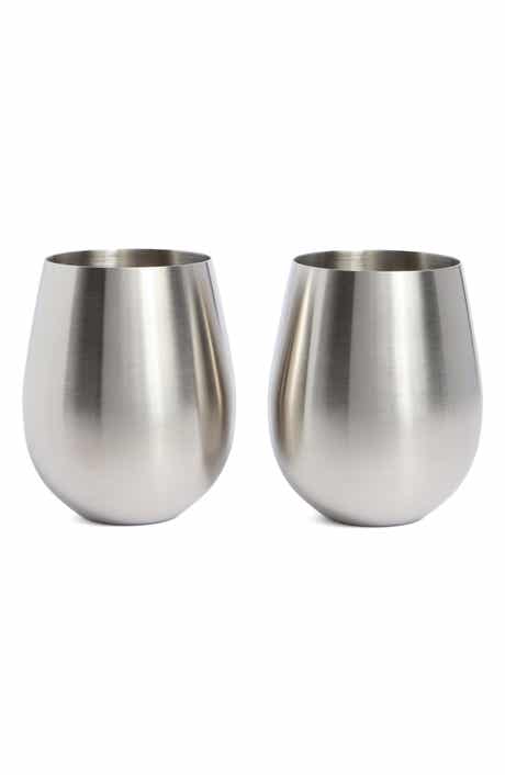 Viski Stainless Steel Set of 2 Wine Tumblers