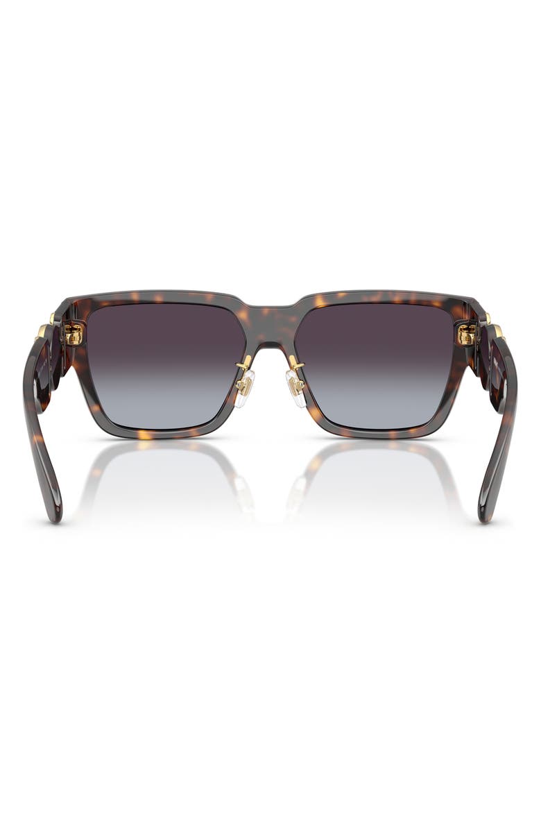 Versace Biggie 57mm Rectangular Sunglasses, Alternate, color, Havana